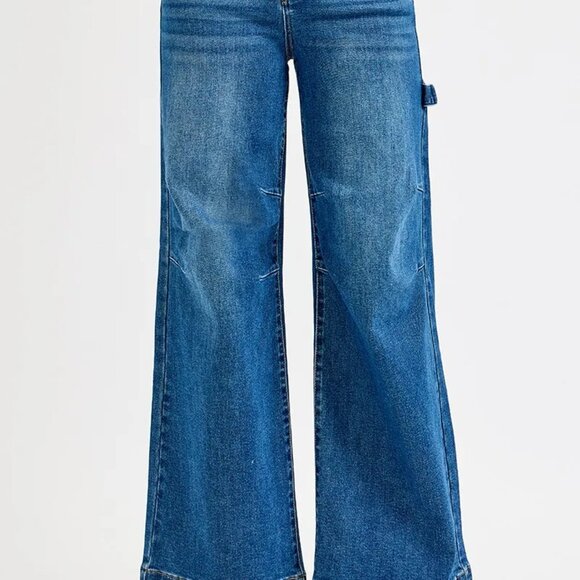 ✨NWT RISEN Full Size High Rise Wide Leg Patch Detailed Jeans Plus Size - Picture 6 of 7
